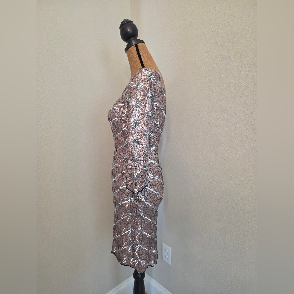 Gianni Bini Pink and Silver Sequin Dress - Picture 2 of 9